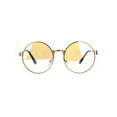 thumbnail image 2 of SA106 Victorian Medieval Engraving Metal Round Circle Flat Lens Eye Glasses Gold, 2 of 4