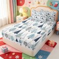 thumbnail image 2 of Manfei Modern Christmas Tree Zipper Twin Comforter Sets with Fitted Sheet and 2 Pillowcases,Xmas Holiday Season Zipper Bedding Set,Light Gray Reversible,4 Pieces, 2 of 7