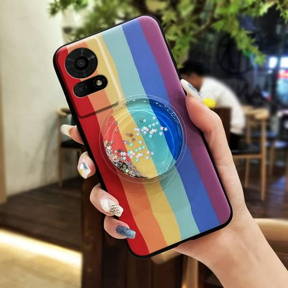 KBS-Phone Case For TCL 50LE/T510SPP, Waterproof Soft Case Cartoon Anti-knock Fashion Design Simplicity Glitter protective Kickstand Skin feel silicone Back Cover cute quicksand Durable