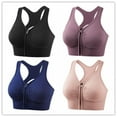 thumbnail image 2 of Top-kevin  Yoga Exercise Athletic Bras Women's Zip Front Sports Bras Wireless Padded Racerback Medium Support Post-Surgery Bra, 2 of 6