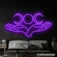 thumbnail image 2 of Craftnamesign Hand To Moon Neon Sign for Bedroom Shop Biliiard Club Bar Wall Art, 2 of 4
