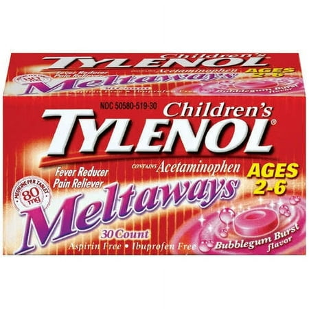 McNeil Tylenol Children's Fever Reducer Pain Reliever, 30 ea