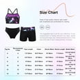 thumbnail image 6 of YONGHS Kids Girls Flower Printed Swim Trunks with Top Set Rashguard Swimsuit 3 Pieces Bathing Suit Night Pegasus-B 8, 6 of 6