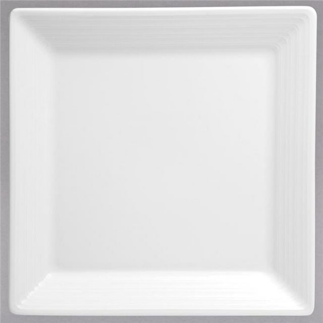 Oneida R4570000147S 9.875 in. Botticelli Square Bright White Porcelain Plate