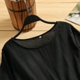 thumbnail image 4 of Loopsun Plus Size Womens Tops, T Shirts for Women, Womens Summer Solid Casual Loose Fashion T-Shirt Cotton Linen Short Sleeve Round Neck Tops Blouse Black XXXL, 4 of 5