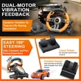 thumbnail image 5 of PXN V3 Racing Wheel, 180° Steering Wheel with Linear Pedals and Paddle Shifters, Compatible with Xbox Series X|S, PC, PS4 and Nintendo Switch, Orange, 5 of 11