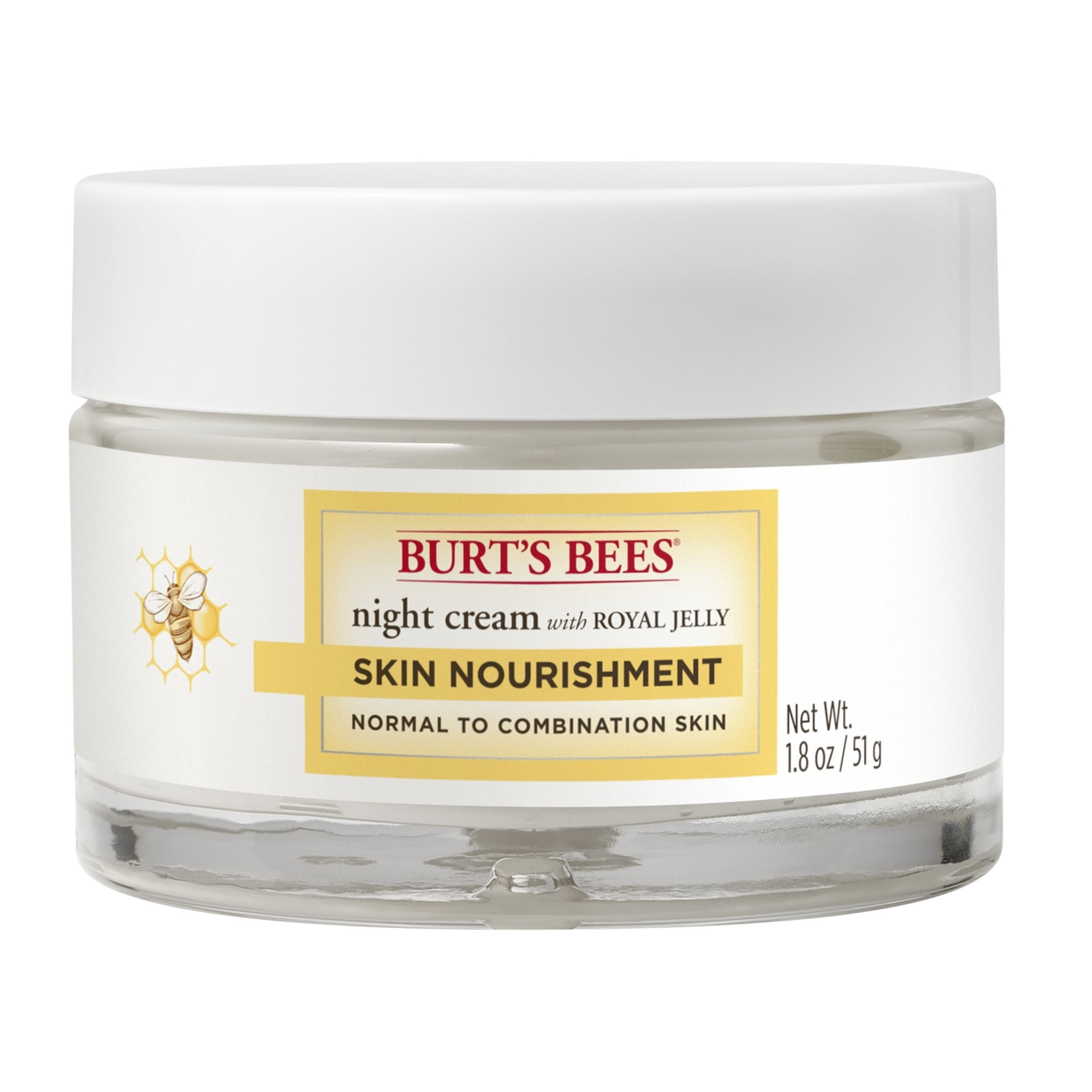 Normaal hiërarchie kans Burt's Bees Nourishment Night Cream Normal to Combination Skin, 1.8 oz -  Walmart.com