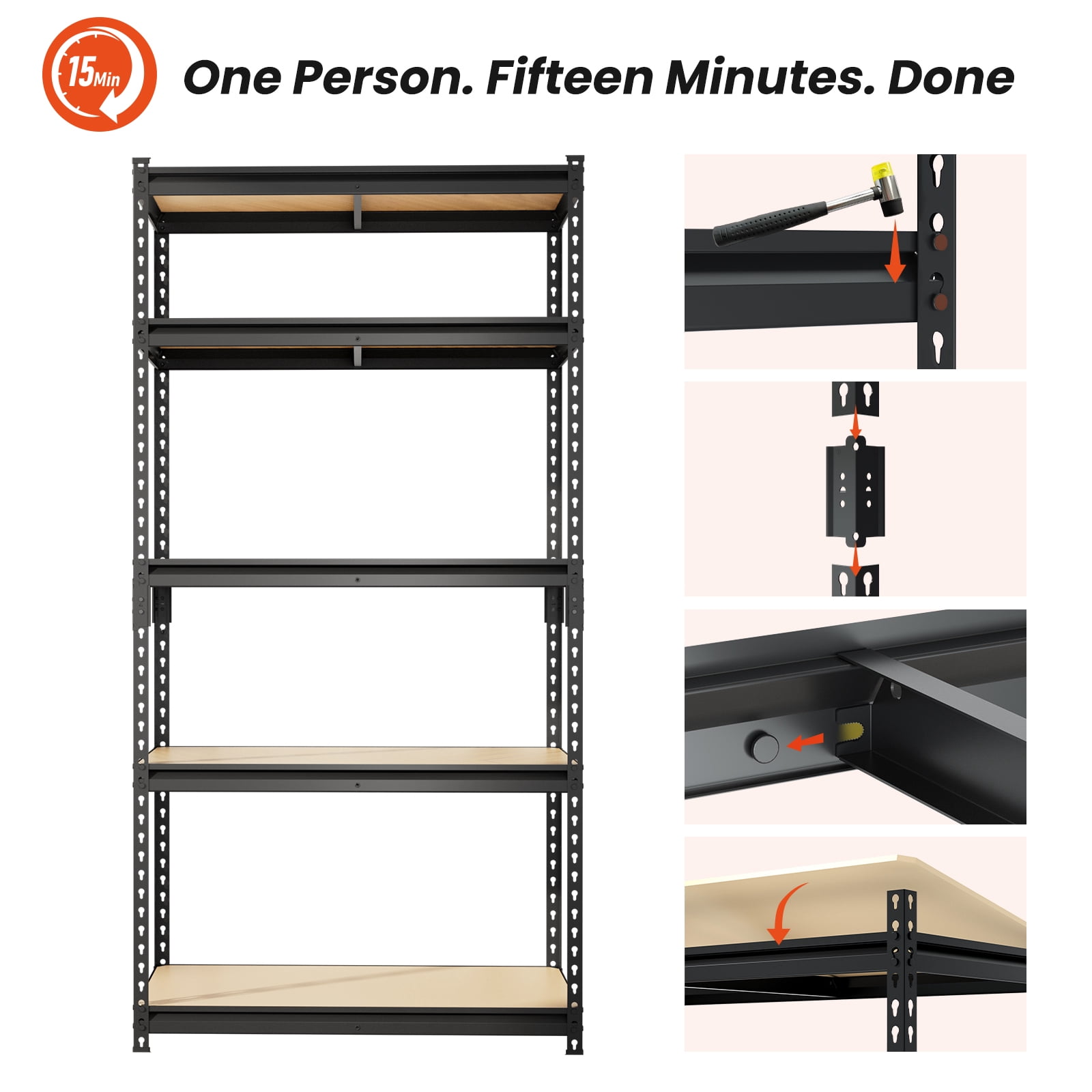 DYNALOAD 6000 lb Heavy Duty Garage Shelving Unit, 5-Tier Adjustable Metal Storage Shelves, 36" W x 18" D x 72" H