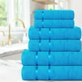 thumbnail image 5 of CASA COPENHAGEN Eternal 6 Pieces Towel Set-Teal Blue, 500 GSM 2 Bath Towel 2 Hand Towel 2 Washcloth, Designed in Denmark Made of Soft Egyptian Cotton for Bathroom, Kitchen & Shower, 5 of 5