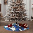 thumbnail image 4 of Rateoe Blue and White Butterflies Pattern Christmas Tree Skirt with Ties , Christmas Tree Decorations, Farmhouse Christmas Decor Xmas Holiday Decorations-48", 4 of 6