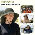 thumbnail image 4 of KEYAHAPPY Sun Hats for Women with Neck Flap UPF 50+ UV Protective Hiking Fishing Hats Wide Brim Sun Hat for Women & Men, Army Green, 4 of 7