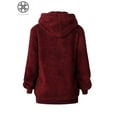 thumbnail image 6 of Luxtrada Womens Fuzzy Fleece Sweatshirt Casual Loose Sherpa Sweater Pullover Tops Long Sleeve Pullover Hoodie with Pockets Outerwear Oversized, 6 of 7