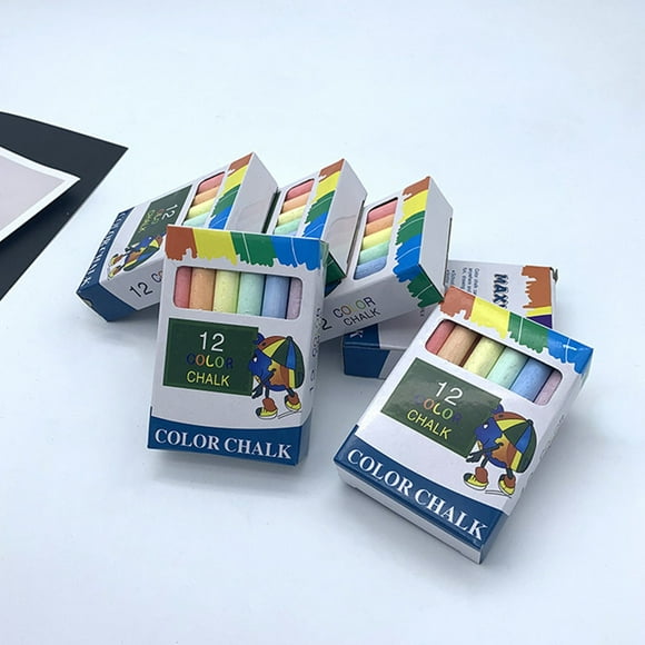 5pcs 12pcs Dustless White Chalks Kids Drawing Pen Paint Chalk Non-toxic School Office Chalk Learning Tool, Colorful