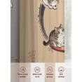 thumbnail image 6 of Sheer Curtains 96 Inches Long 2 Panels, Japanese Style Lucky Cat Rod Pocket Curtain Voile Draperies, Cute Kitty Light Filtering Window Treatment for Living Room Kitchen Bedroom, 6 of 8