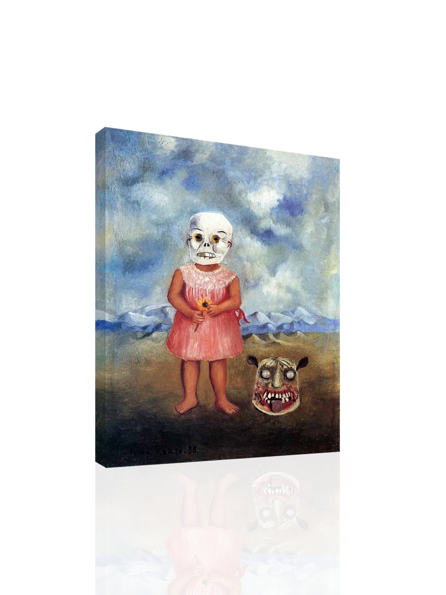 Frida Kahlo Girl With Death Mask CANVAS or PRINT WALL ART
