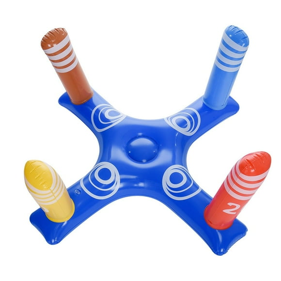 Piscine Gonflable Familiale Jeu de Piscine Gonflable Jouets Piscine Flottante avec 4 Pcs Anneaux Installation Facile Piscine