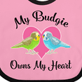 thumbnail image 4 of Inktastic Budgie Parakeet Budgerigar Pet Girls Baby Bib, 4 of 4