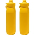 thumbnail image 3 of Silipint 30oz Silicone Water Bottle – Unbreakable, Non-Toxic, Dishwasher, Microwave, Oven & Freezer Safe – Leakproof Travel Water Bottle Hiking, Sports, Camping, Pack of 2, Classic Orange, 3 of 4