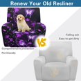 thumbnail image 4 of HELLHERO 4 Pcs Purple Butterfly Floral Recliner Chair Covers, Soft Recliner Chair Slipcover Brushed Anti Pet Hair Recliner Cover for Living Room Living Bedroom, 4 of 8