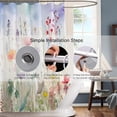 thumbnail image 2 of Extra Long 72"x84" Art Flowers Shower Curtain Set with Hooks Watercolor Botanical Bathroom Curtain Modern Minimalist Waterproof Bath Curtain Machine Washable, 2 of 6