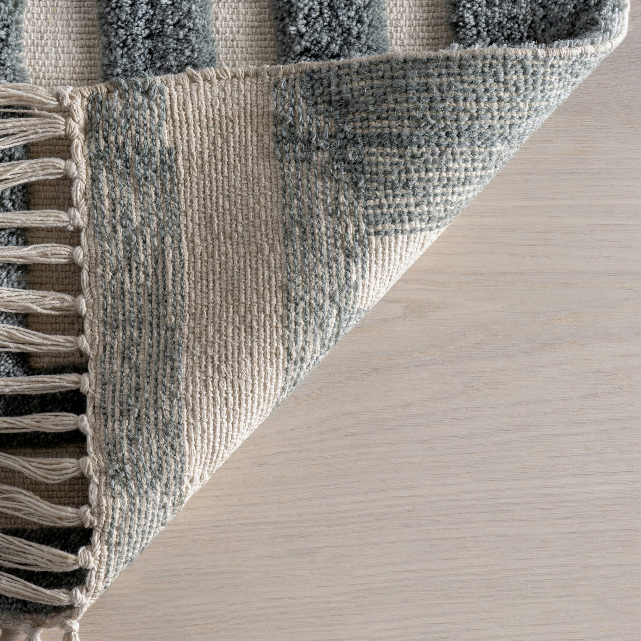 Rugs USA Merrick Tasseled Cotton and Wool Area Rug, 7' 6" x 9' 6", Merrick Teal