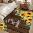thumbnail image 4 of Spring Sunflower Area Rugs 3x5 ft You Are My Sunshine Brown Wood Striped Washable Rug Non Slip Indoor Carpet Absorbent Floor Mat for Living Room Bedroom Dining Room, 4 of 9