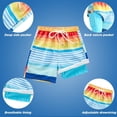 thumbnail image 3 of Boys Swim Trunk with Compression Liner Boxer Brief Double Layer Beach Surf Board Shorts Teen Kids Quick Dry Anti Chafe Swimwear 5-16 Years, 3 of 7