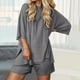 thumbnail image 3 of Conjunto deportivo para mujer: camiseta de cuello redondo y pantalones cortos deportivos. Poliéster transpirable. Lavable a máquina. Primavera/verano. XS-XXXXL., 3 of 7