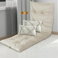 thumbnail image 4 of Floor Lounger Pillow,Foldable Light Thick Tufted Floor Pillow Cushion with Elasticized Webbing for Easy Storage.Floor Lounger for Meditation,Playing,Yoga,Reading,Sleeping(Beige White), 4 of 7