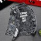 thumbnail image 4 of Chaqueta vaquera negra con botones para otoño para hombre, chaqueta vaquera blanca con estampado de letras, abrigo para hombre, lavado rojo G, estética de bajo coste al precio más bajo, 4 of 5