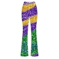 thumbnail image 4 of Ounisa Women's Carnival Flared Pants Flash Shiny Print High Waist Stretchy Comfy Wide Leg Workout Fitness Yoga Leggings, 4 of 5