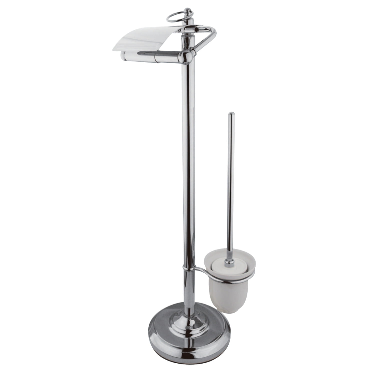 Kingston Brass CC2011 Pedestal Toilet Paper Holder Stand with Brush