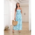 thumbnail image 2 of HDE Women's Strapless Maxi Dress Bohemian Sundress Ocean Bloom S, 2 of 6