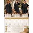 thumbnail image 3 of Cuteduck Women Plus Size Fall Casual Long Sleeve Dress Round Neck Tiered Knitted Flared Sleeve Midi Ruffle Dress 1X-5X, 3 of 9