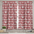 thumbnail image 2 of Ambesonne Geometric Valance & Curtain, Stars and Stripe Theme, 55"x30", Navy Blue Coconut Red, 2 of 6