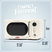 Nostalgia 0.7 cu ft Retro Microwave Oven, 700W Countertop Microwave Oven with Accessory Bundle, Cream