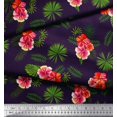 thumbnail image 2 of Soimoi Polyester Crepe Fabric Floral & Leaves Tropical Print Fabric by The Yard 42 Inch Wide, 2 of 2