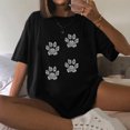 thumbnail image 2 of Moda mujer damas hombros caídos mangas sueltas manga corta Top pulóver Tops Pompotops hfajkhk125969, 2 of 9