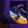 thumbnail image 2 of Space Astronaut Tapestry for Bedroom Men, Cool Blacklight Tapestry Posters for Teen Boys, UV Reactive Black Light Galaxy Tapestries Room Wall Decor, Glow in Dark Tapestry for Men 40X60IN, 2 of 4