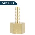 thumbnail image 6 of Brass Hose Barb Fittings 19/64" Barb 3/8"NPT Female Thread Connector for Air Water Oil Gas Fuel 2 Pcs Gold Tone, 6 of 6