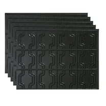 FASÄDE Chain Decorative Vinyl 18in x 24in Backsplash Panel in Matte Black (5 Pack)
