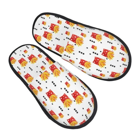 

House Slippers for Women Men - fries Soft House Shoes Fuzzy Slippers Lightweight Slip-On Cozy House Slippers for Woman Indoor Outdoor