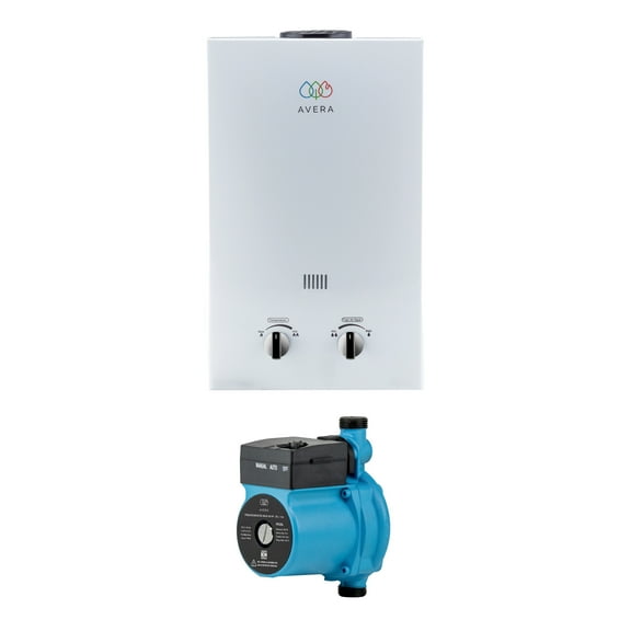 Combo AVERA Calentador de Agua Instantáneo para 1 Regadera y Presurizador de Agua 26 1/6 HP