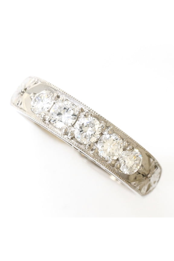 Pre-Owned PT900 Platinum Ring, 1 Diamond, 0.53ct, with Certificate of Authenticity, Total...