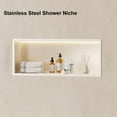 thumbnail image 6 of XIANERS Shower Niche No Tile Needed 27.5 X 11 X 5inch Recessed Wall Niche with Non-dimmable LED Light Sleek Bathroom Shelf Recessed Wall Niche Stainless Niche for Storage lovely, 6 of 9