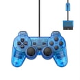 thumbnail image 2 of RetroFam 2 Pack Wired Controller Compatible for PlayStation 2 PS2 Game Console, Transparent Blue, 2 of 4