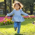 thumbnail image 2 of Younger Tree Toddler Girl Clothes Baby Fall Winter Crew Neck Long Sleeve Dress Top Pants 2-piece Set for 3-4T, 2 of 6