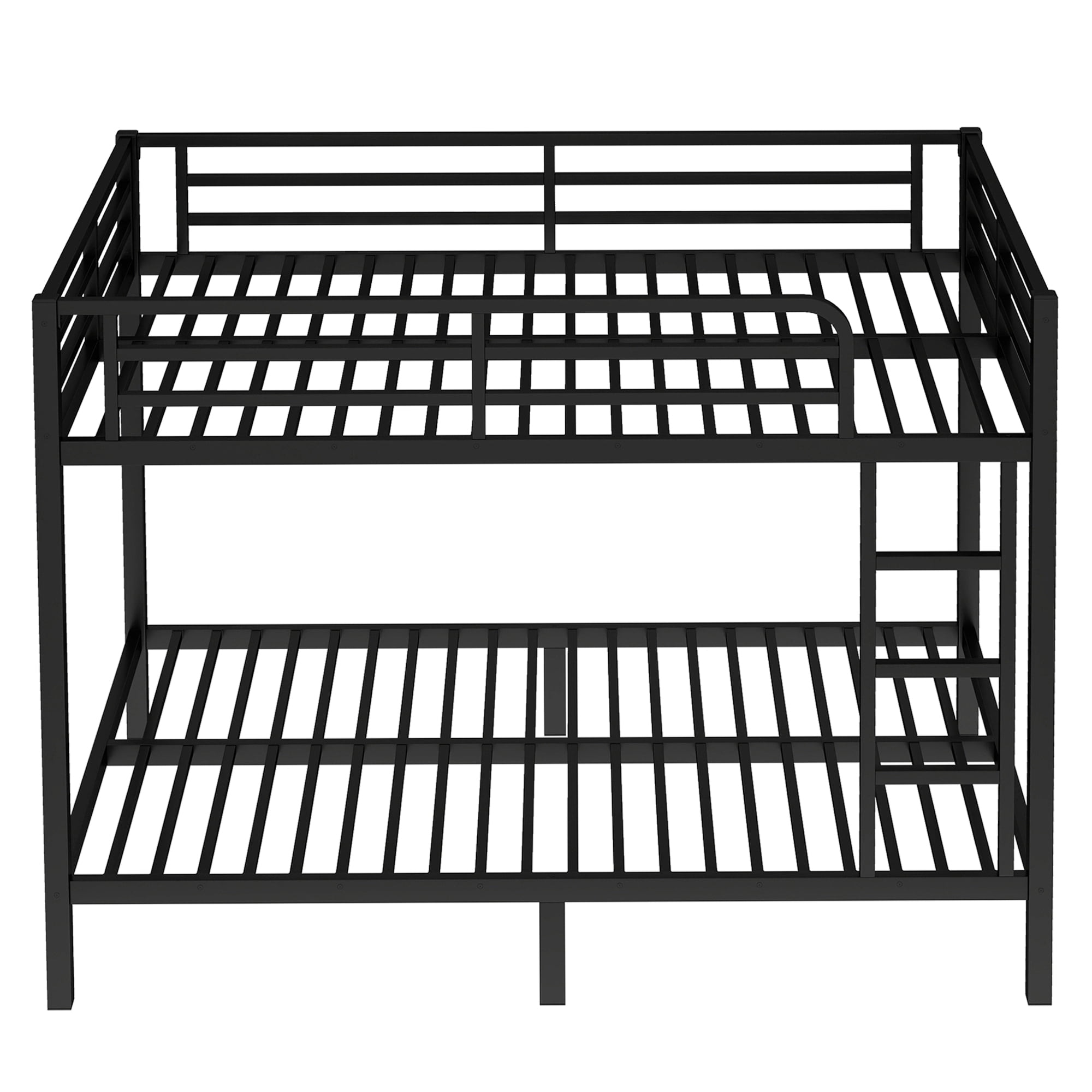 Leumius Full XL over Full XL Bunk Bed,Metal Bed Frame for Teens and Adults,Space-Saving/Noise Reduced/No Box Spring Needed, Black