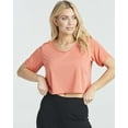 thumbnail image 5 of Real Essentials 5 Pack: Women's Dry-Fit Short Sleeve V-Neck Crop Top Boxy Athletic Tee, 5 of 6