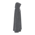 thumbnail image 6 of Virmaxy Halloween Costume Women's Velvet Costume Cape Stand Collar Lace Overlay Tie Front Cloak for Halloween Vampire Gothic Cosplay Dress Up Gray, 6 of 8